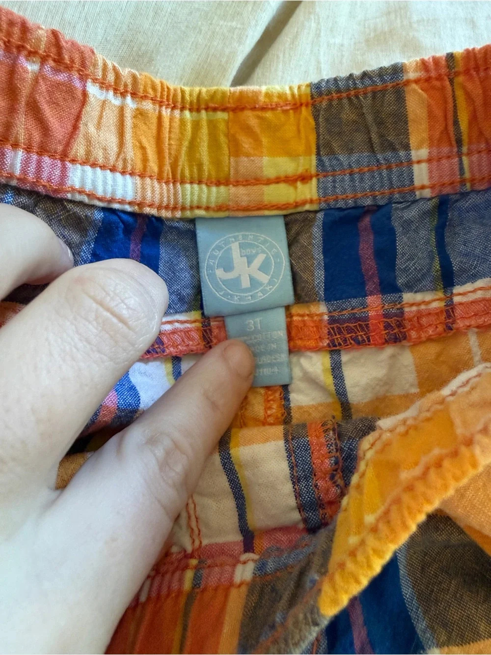 J Khaki plaid shorts